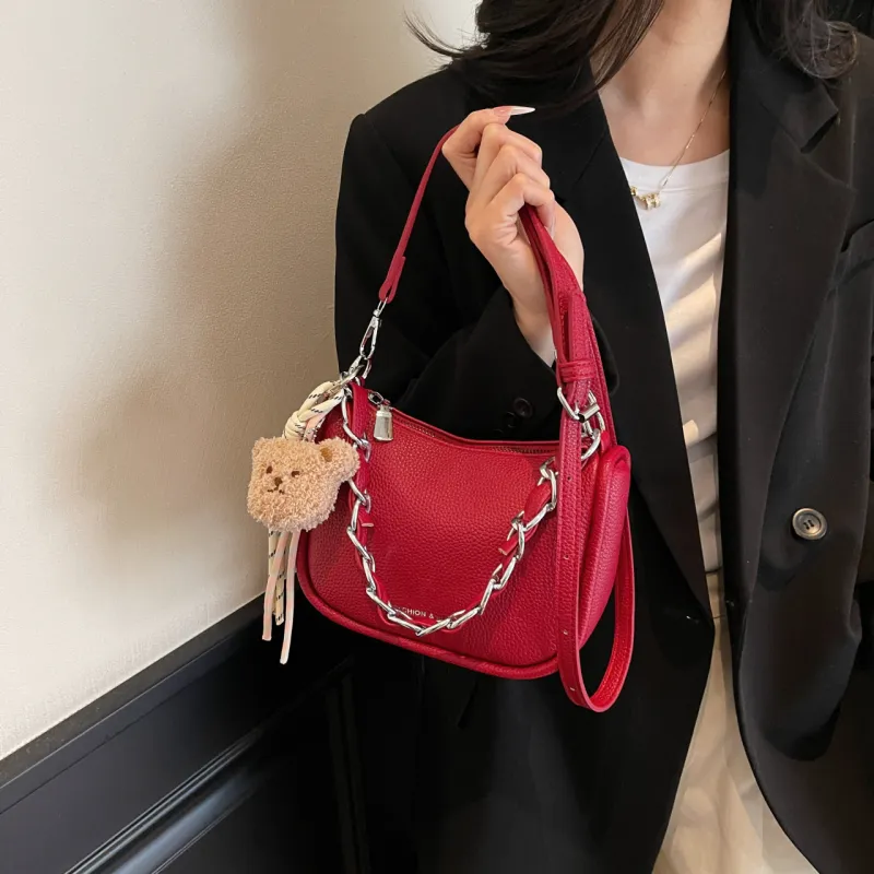 Dusen Kangaroo PU Shoulder Bag Regular Women's Multicolor-16