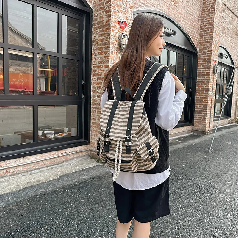 Dusen Kangaroo Cotton Backpack Regular Unisex Multicolor-10