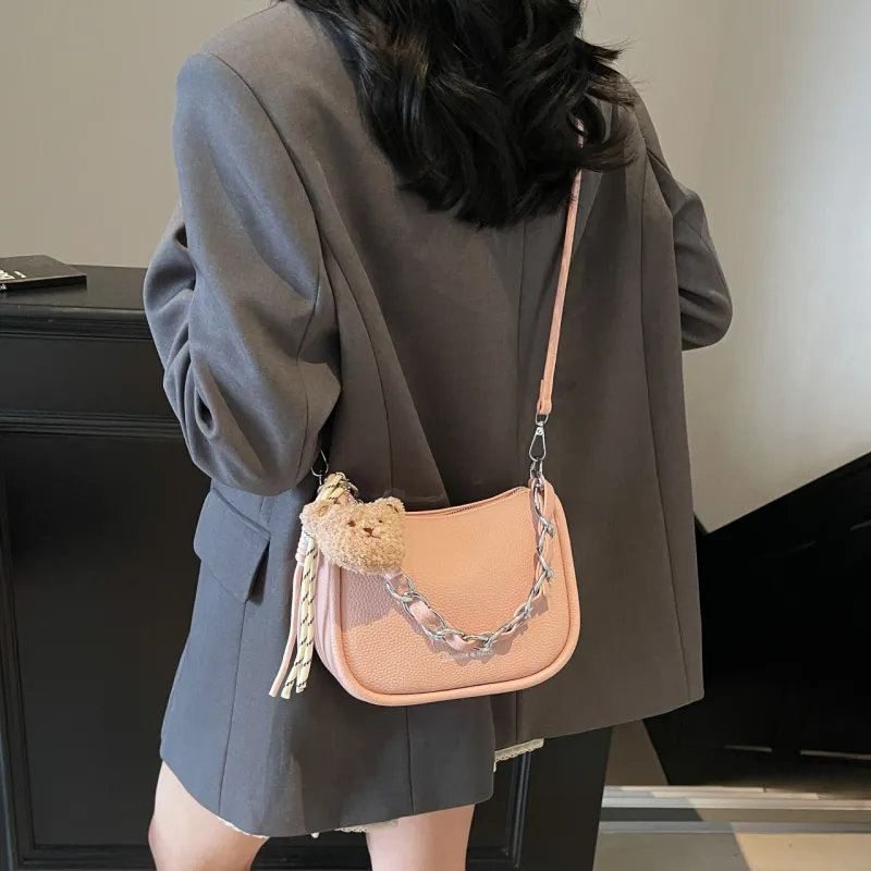 Dusen Kangaroo PU Shoulder Bag Regular Women's Multicolor-21