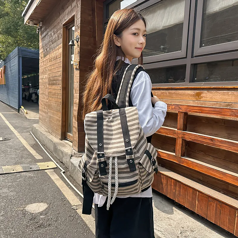 Dusen Kangaroo Cotton Backpack Regular Unisex Multicolor-12