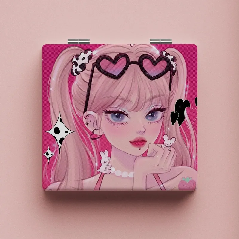 Love Of Wormwood Millennial Hot Girl Style Double Sided Mirror Portable And Foldable Handheld-2