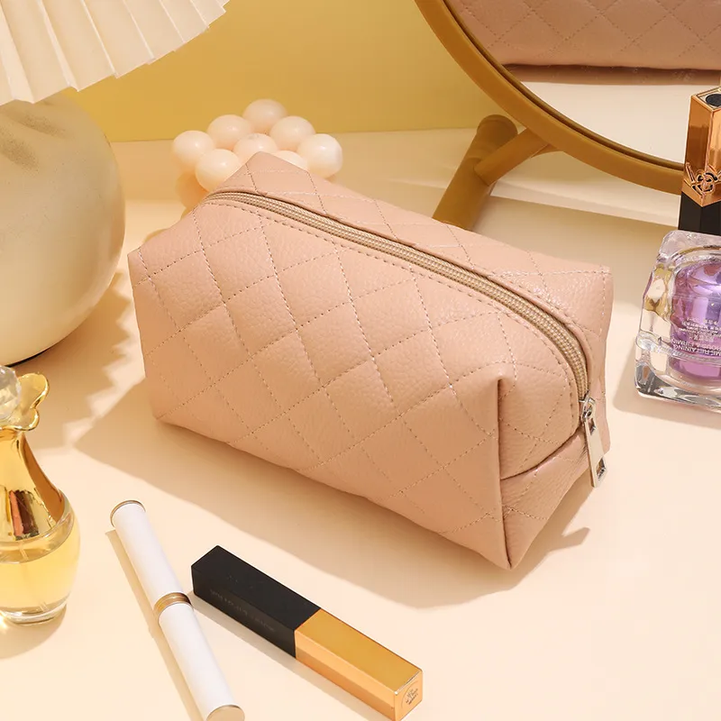 Love Of Wormwood Diamond Pattern Makeup Bags Waterproof, Super Light, Packable, Minimalist Style Design-4