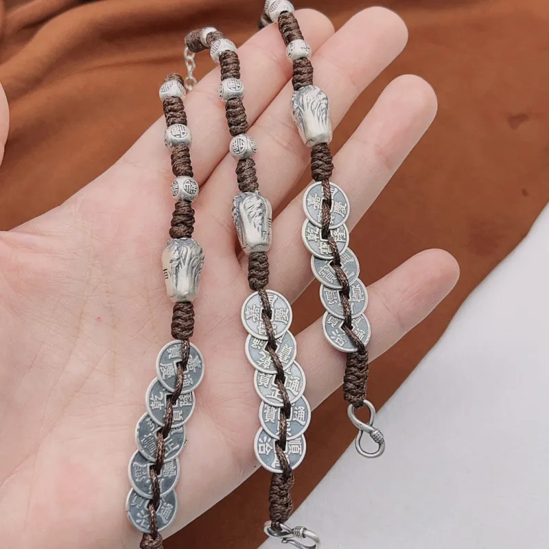 U state S999 Silver Pure Silver Bracelets Unisex-4