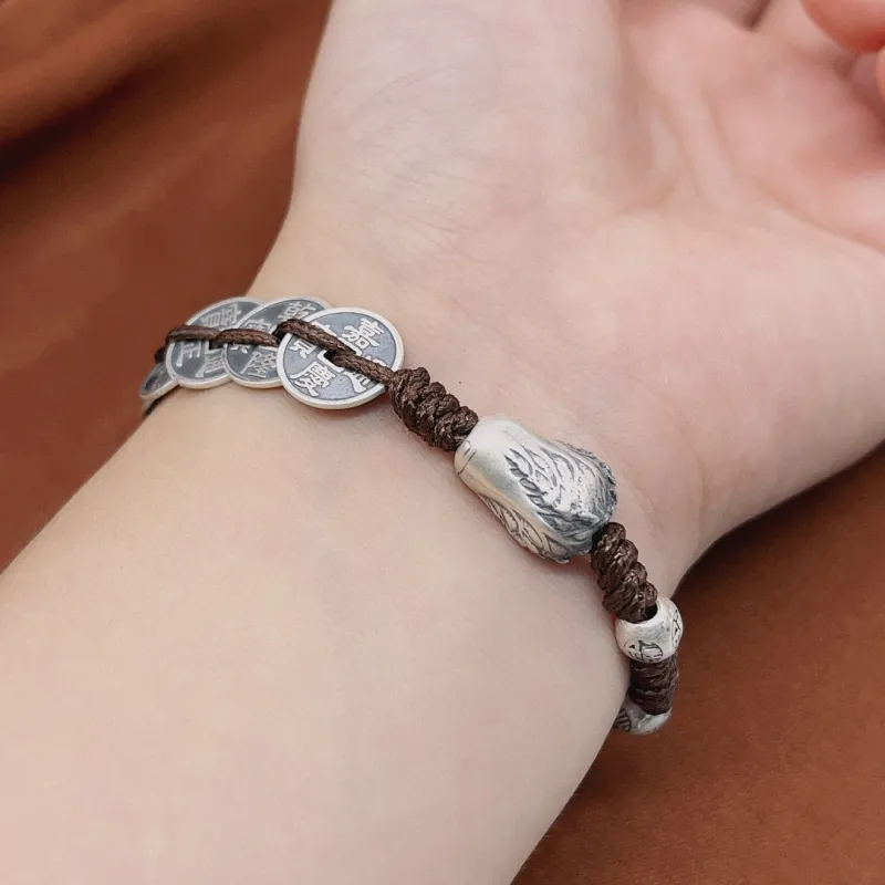 U state S999 Silver Pure Silver Bracelets Unisex-3