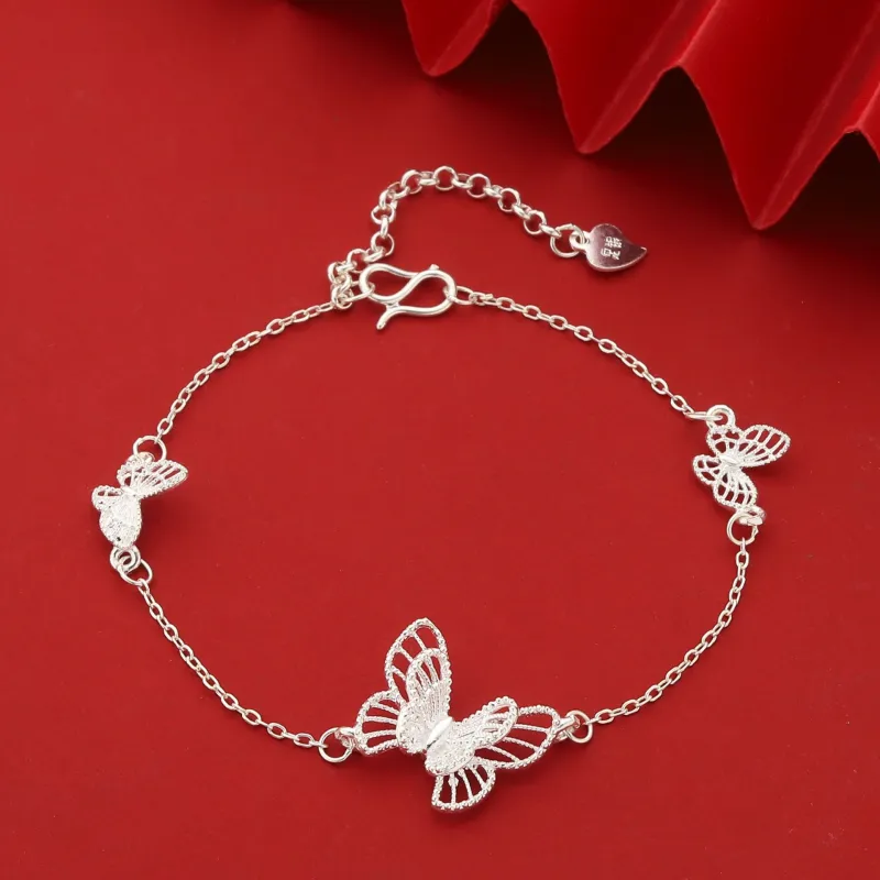 U state 999 Fine Silver Pure Silver Bracelets Women's-3