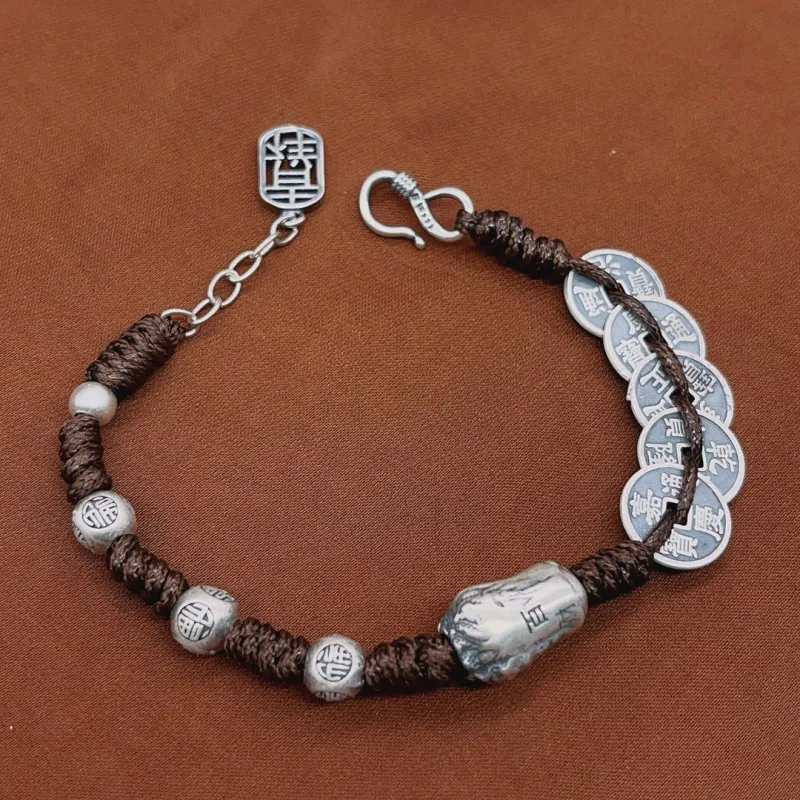 U state S999 Silver Pure Silver Bracelets Unisex-2