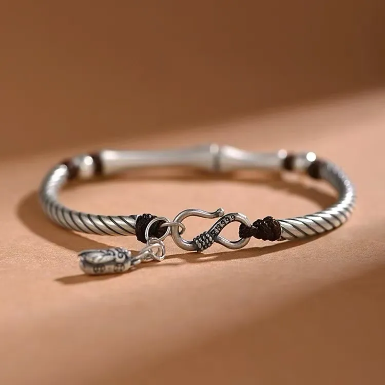 U state 999 Fine Silver Pure Silver Bracelets Men's-3