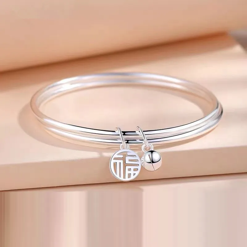 U state 999 Fine Silver Bangles Women's-2