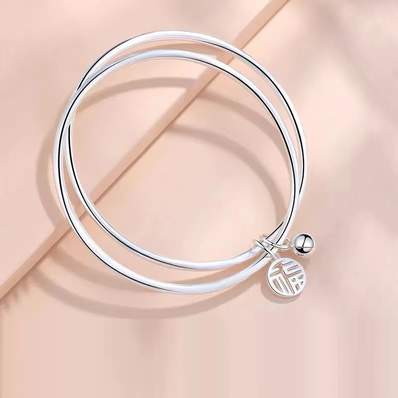 U state 999 Fine Silver Bangles Women's-1