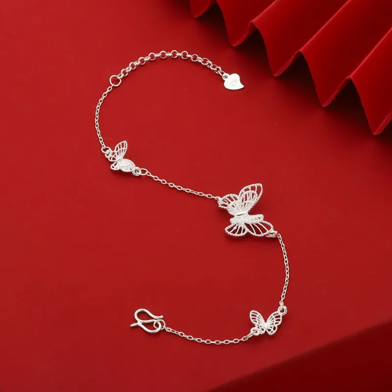 U state 999 Fine Silver Pure Silver Bracelets Women's-2