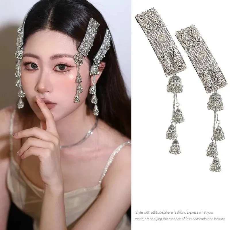 Future Maple Ethnic Style Silver Fringe Bangs Clip Shaping-1