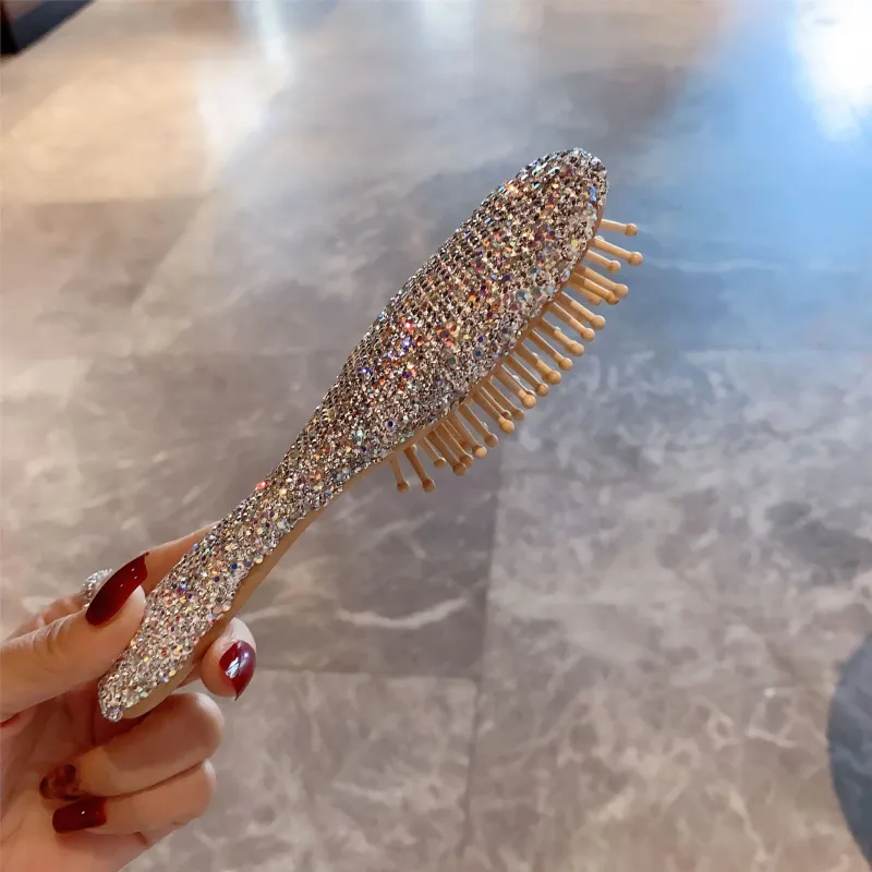 Future Maple Luxury Style Creative Rhinestone Embellished Comb Portable Massage Mat-1