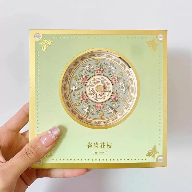 Future Maple Traditional Chinese Style, Qu Rào Flower Branch Handheld, Portable On The Go Make Up Mirrors-5