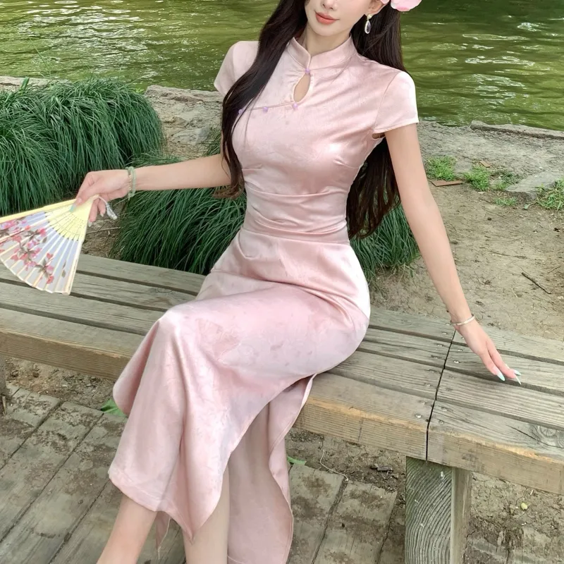 Fashion Short Sleeved Dress Women's-10