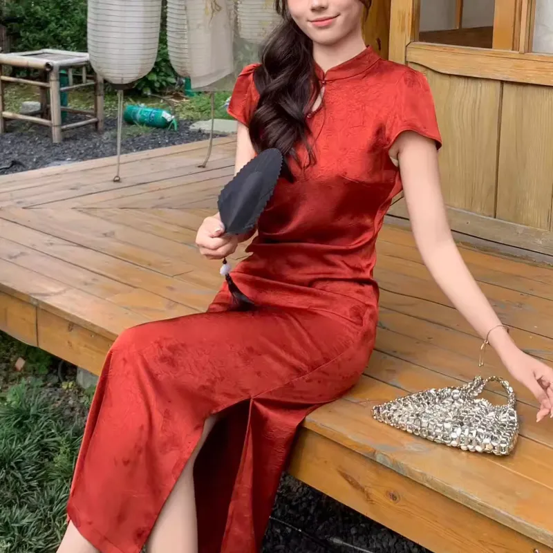 Fashion Short Sleeved Dress Women's-26
