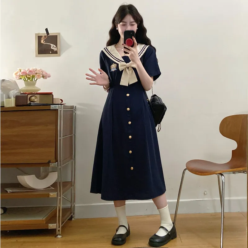 WUSHANSHAN Short Sleeved Dress Women's-3