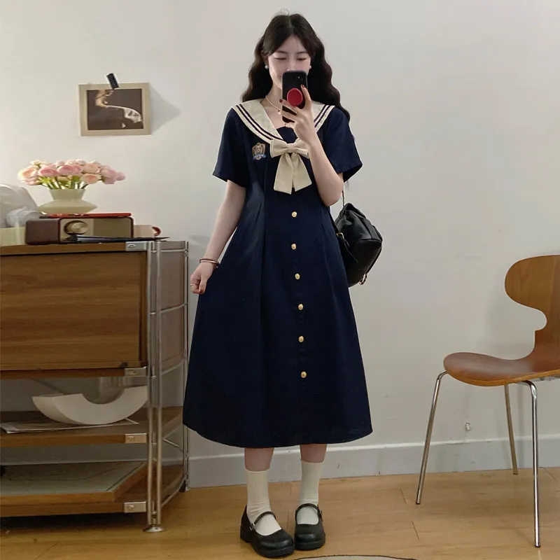 WUSHANSHAN Short Sleeved Dress Women's-1