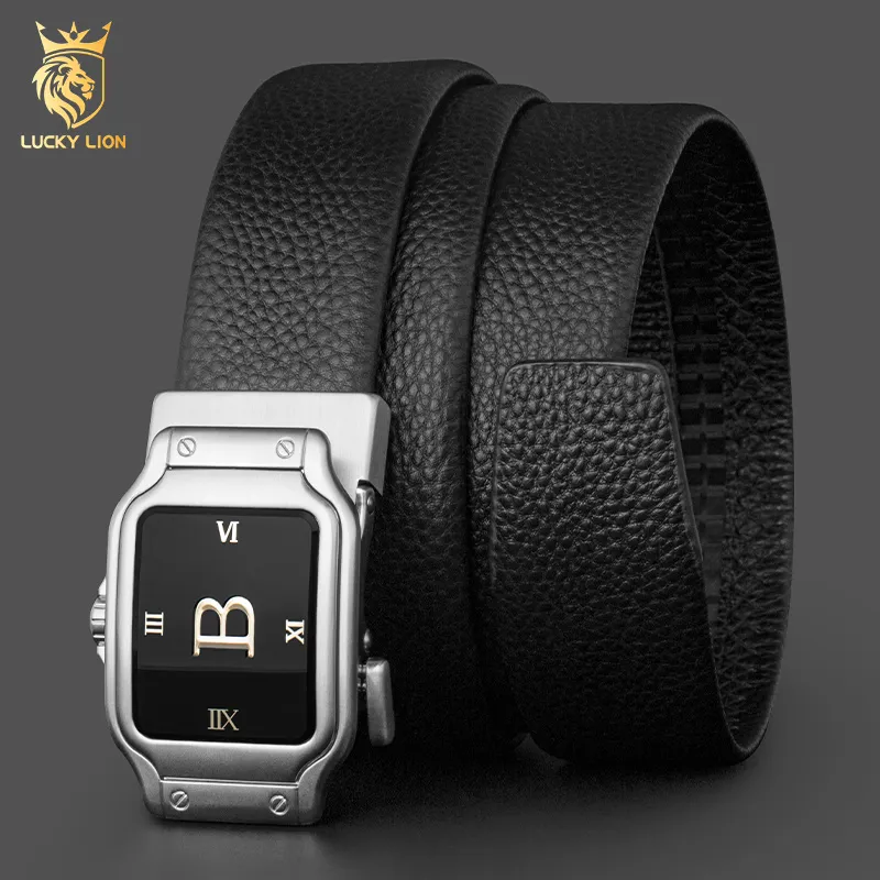 LUCKY LION Top Grain Cow Leather Belts Men's 3.5cm-12