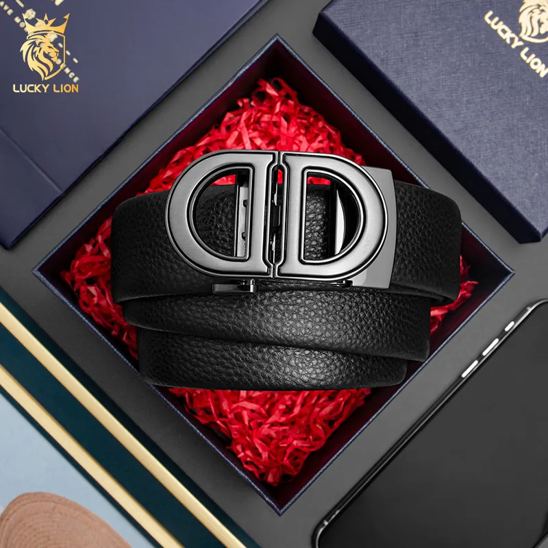 LUCKY LION Top Grain Cow Leather Belts Men's 3.5cm-13