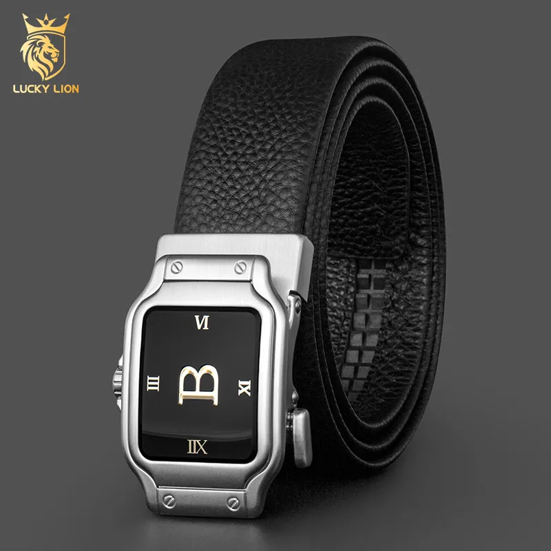 LUCKY LION Top Grain Cow Leather Belts Men's 3.5cm-11