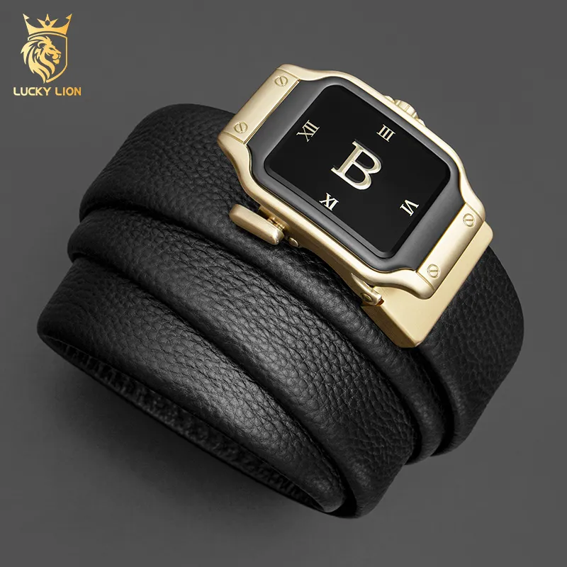 LUCKY LION Top Grain Cow Leather Belts Men's 3.5cm-7