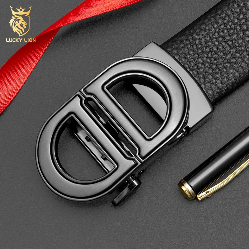 LUCKY LION Top Grain Cow Leather Belts Men's 3.5cm-14