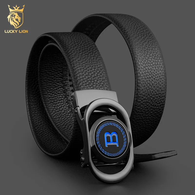 LUCKY LION Cow Leather Belts Men's 3.5cm-9