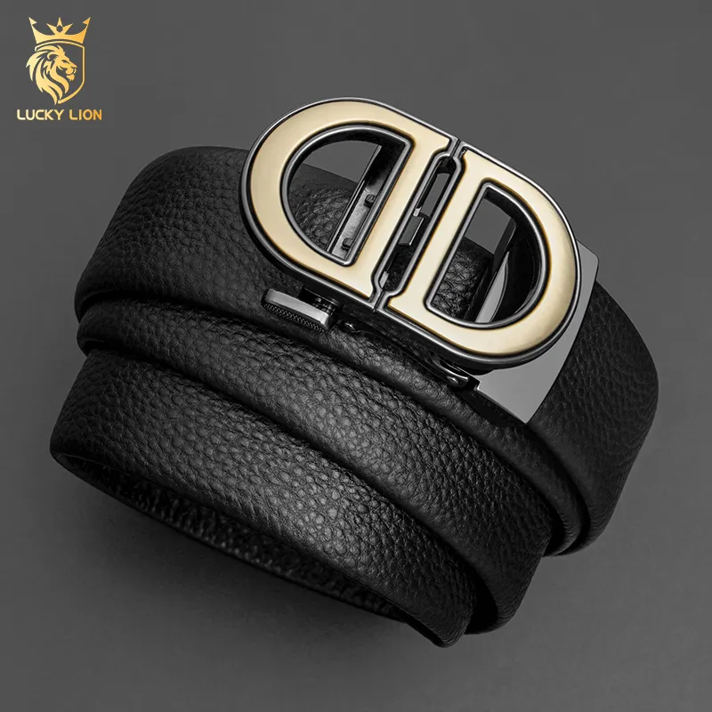 LUCKY LION Top Grain Cow Leather Belts Men's 3.5cm-6