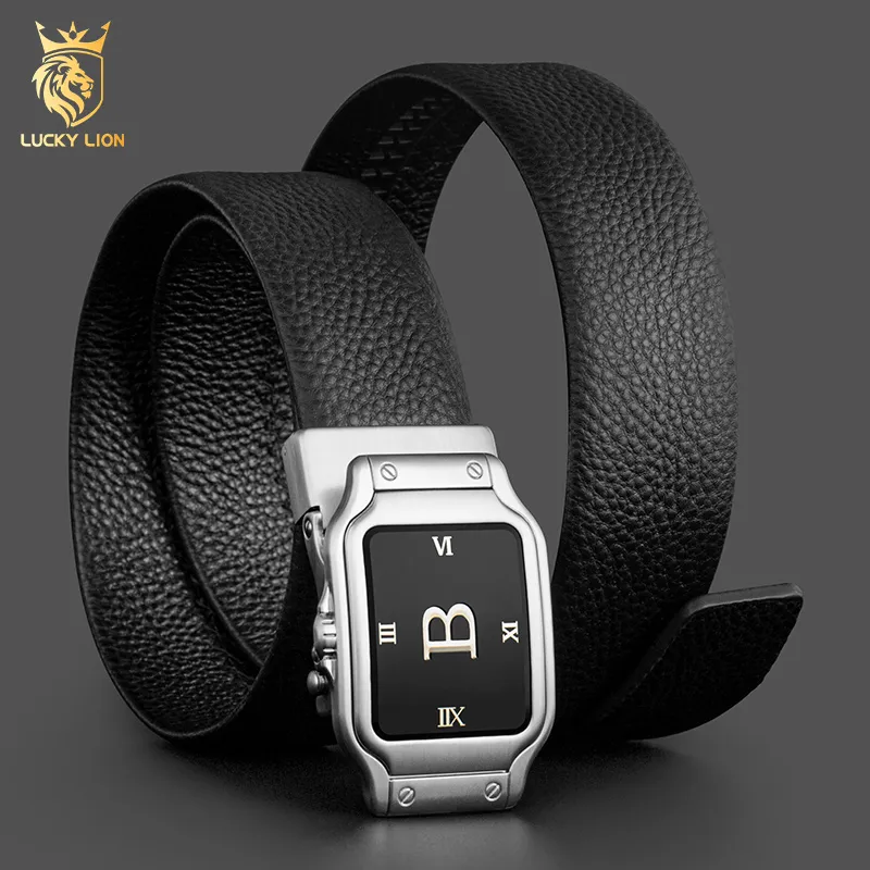 LUCKY LION Top Grain Cow Leather Belts Men's 3.5cm-13