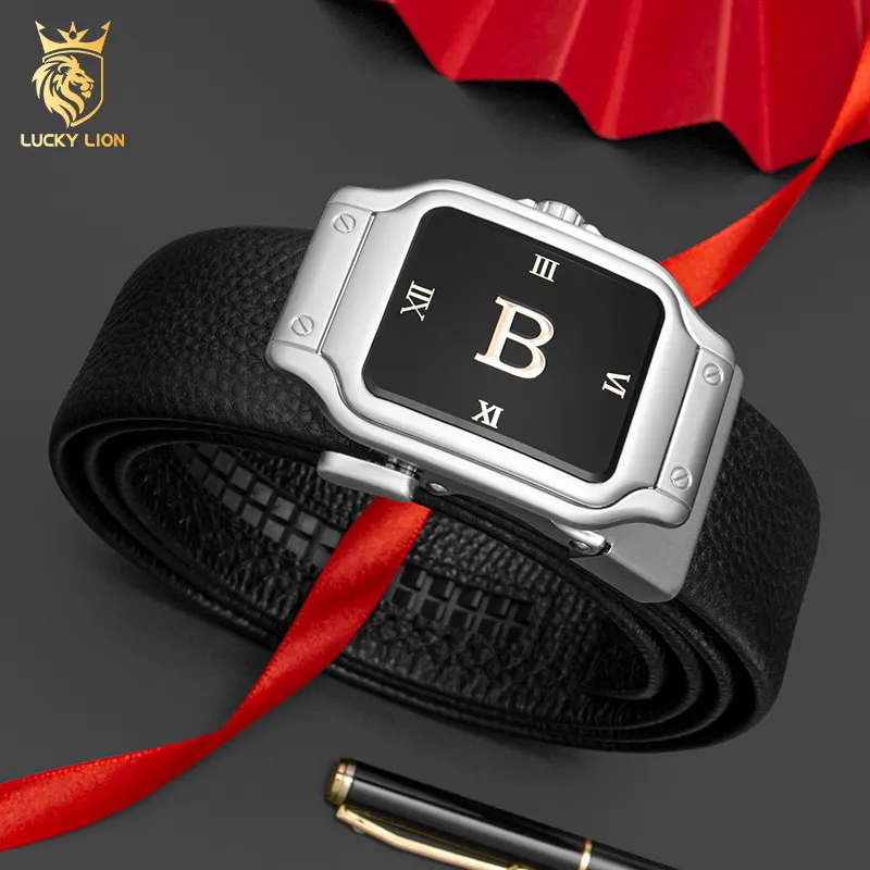 LUCKY LION Top Grain Cow Leather Belts Men's 3.5cm-14