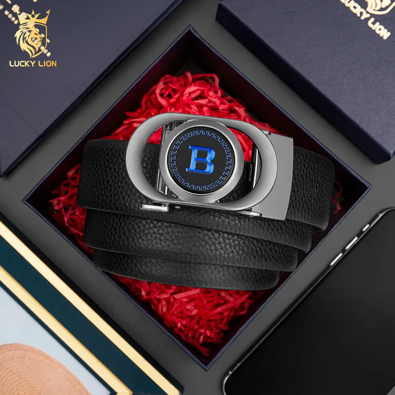 LUCKY LION Cow Leather Belts Men's 3.5cm-12