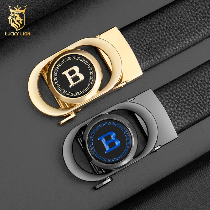 LUCKY LION Cow Leather Belts Men's 3.5cm-6