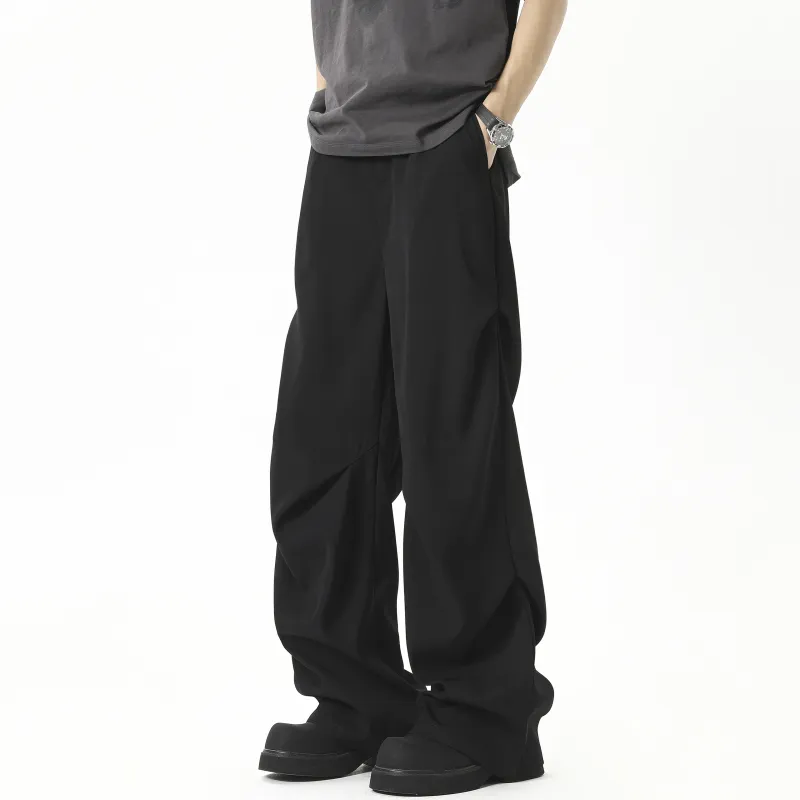 SAME FLOW Casual Pants Unisex Black-3