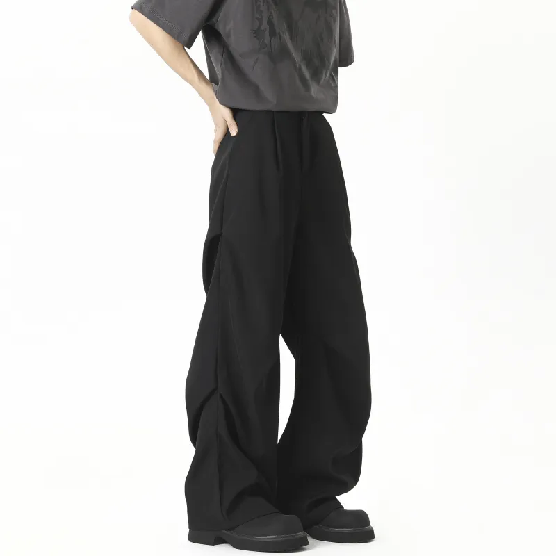 SAME FLOW Casual Pants Unisex Black-4