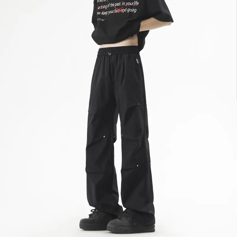 SAME FLOW Casual Pants Unisex Black-4