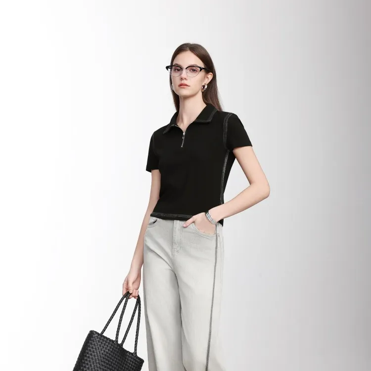 HENGZE T Shirts Women's Obsidian Black-2