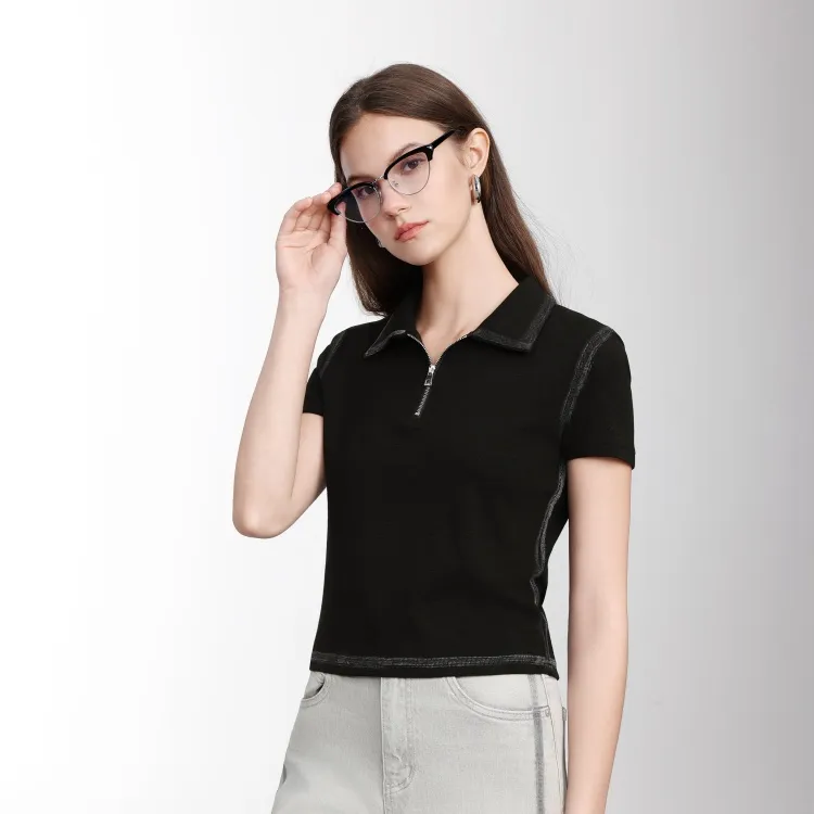 HENGZE T Shirts Women's Obsidian Black-4