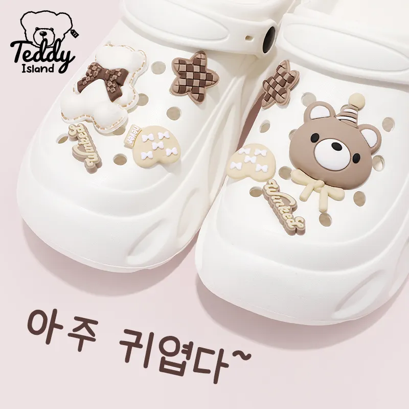 TEDDY ISLAND Teddy Love Cute Bear Summer Clogs With Thickened EVA Sole For Beach Use-6