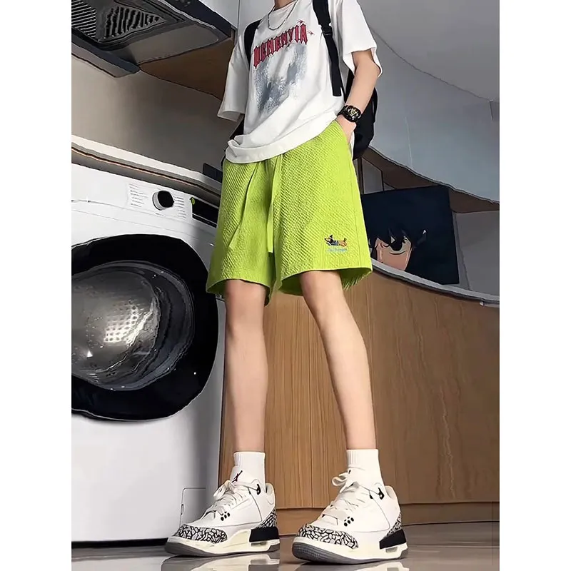 DANJUE Casual Shorts Unisex Neon Green-2