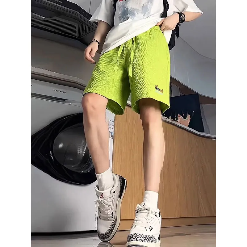 DANJUE Casual Shorts Unisex Neon Green-3