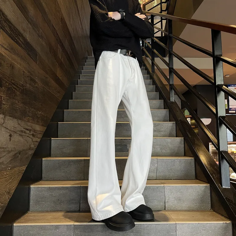 DANJUE Luxury Streetwear Bootcut Pants Versatile Basic Slimming Height Increasing Pants Unisex-3