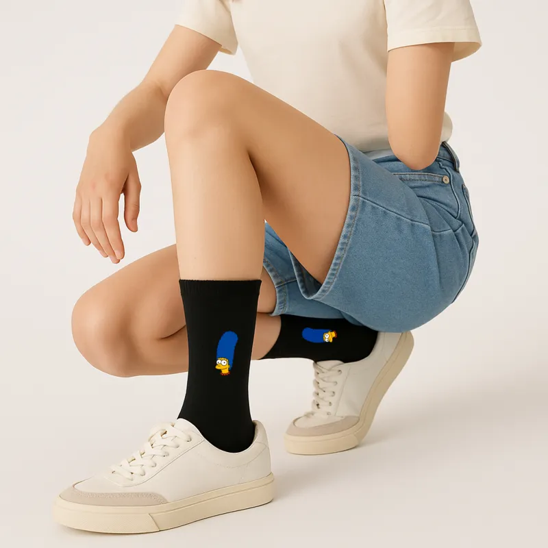 The Simpsons Mid Calf Socks Unisex Shopping Bag 3 Pack-1
