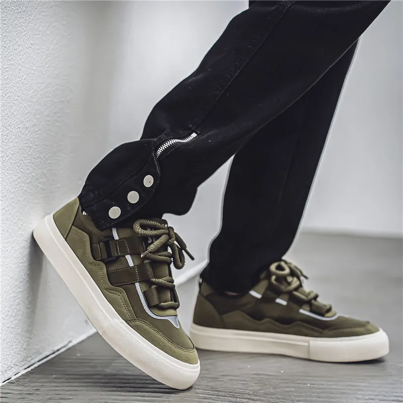 Colorful Creations Skateboard Shoes Men Low Top Black/Green/Camel-9