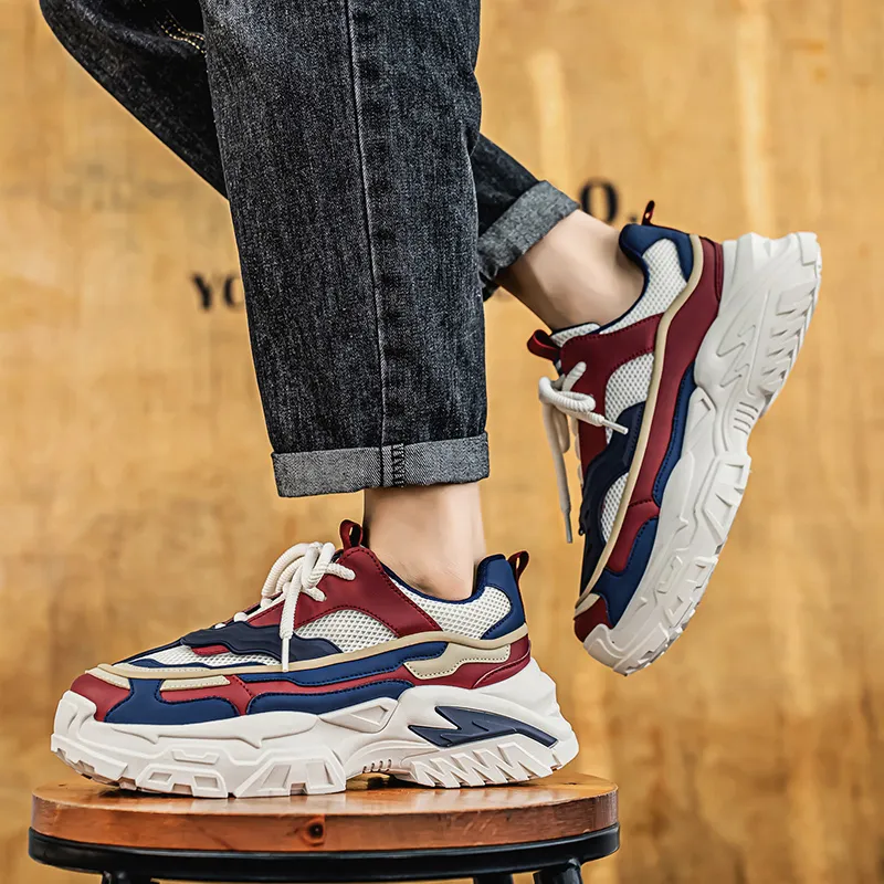 Colorful Creations Height Increasing Abrasion Resistant Lightweight Slip Resistant Low Top Chunky Sneakers Men's-4