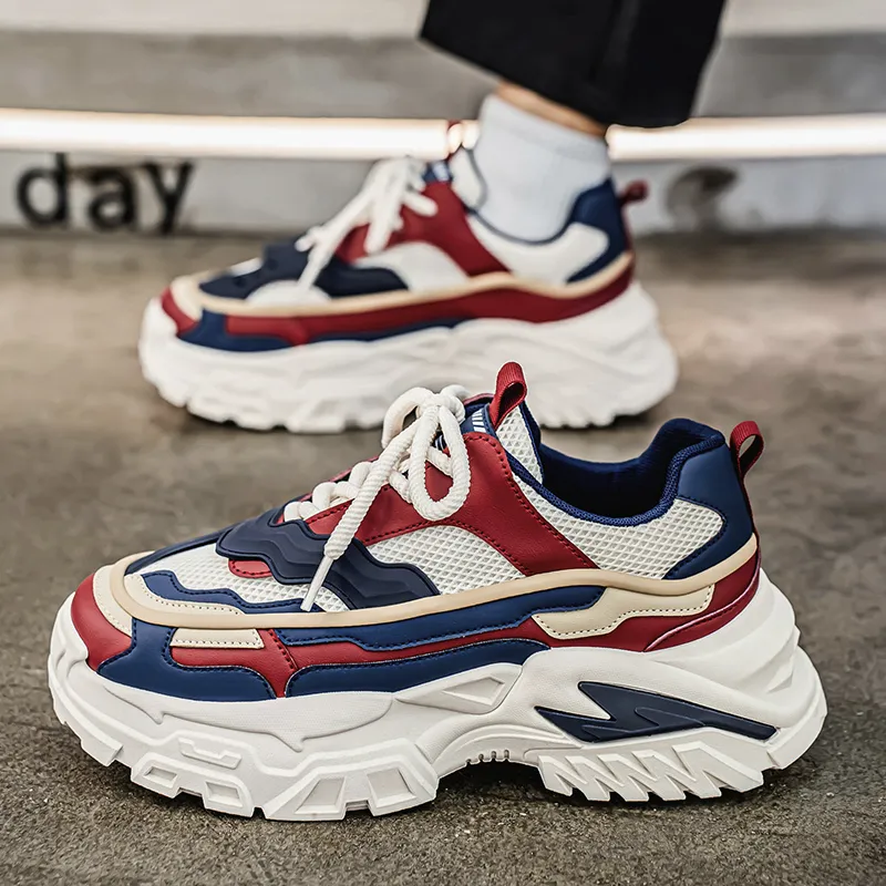 Colorful Creations Height Increasing Abrasion Resistant Lightweight Slip Resistant Low Top Chunky Sneakers Men's-5