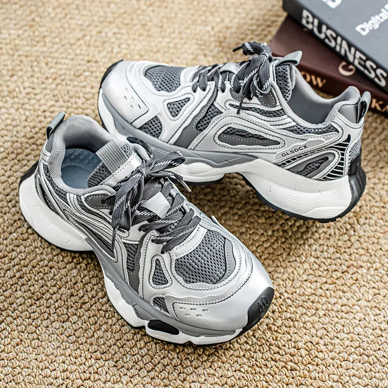 Colorful Creations Slip Resistant, Abrasion Resistant, Breathable, Height Increasing Low Top Chunky Sneakers Men's-4