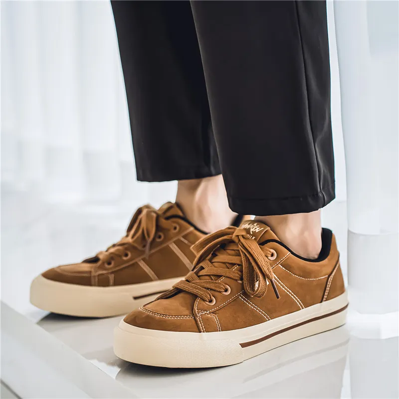 Colorful Creations Skateboard Shoes Men Low Top Black/Camel/Army Green-8