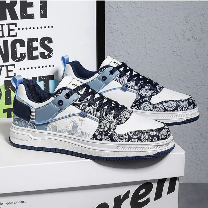 Colorful Creations Height Increasing Abrasion Resistant Breathable Slip Resistant Low Top Skateboard Shoes Men's Box-1