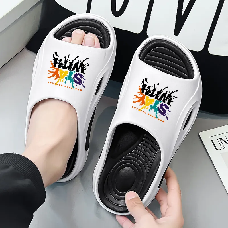Colorful Creations EVA Cut Out Slip Resistant Abrasion Resistant Odor Resistant Quiet Slide Slippers Unisex-23