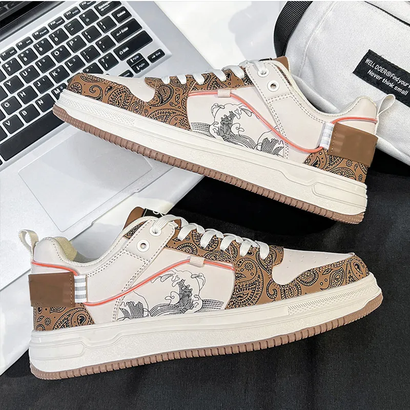Colorful Creations Height Increasing Abrasion Resistant Breathable Slip Resistant Low Top Skateboard Shoes Men's Box-12